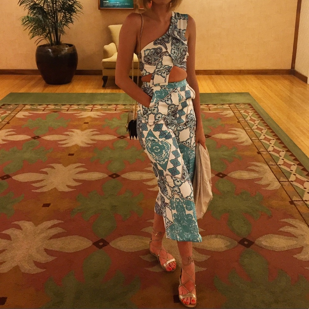 Sabo skirt blue paisley set pant and cropped top